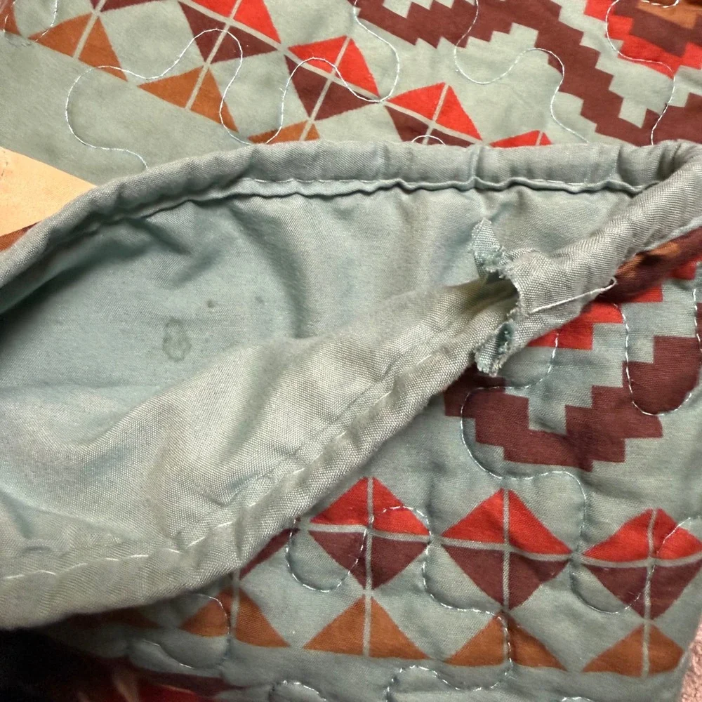 Rustic King Size Southwestern Quilt Stitched Western Bedspread Bedding Tribal